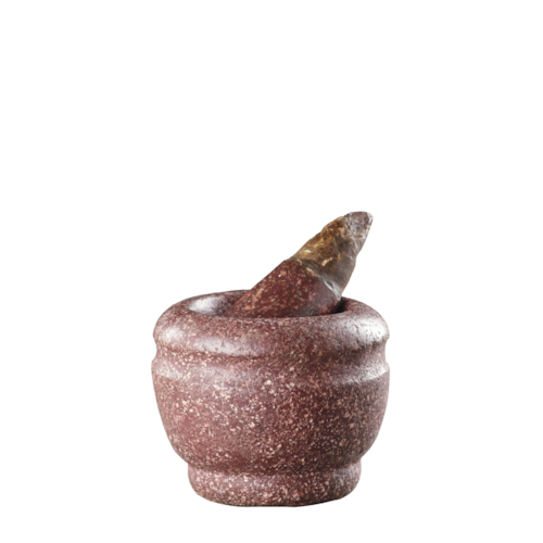 A Small Finely Marked Porphyry Mortar and Pestle